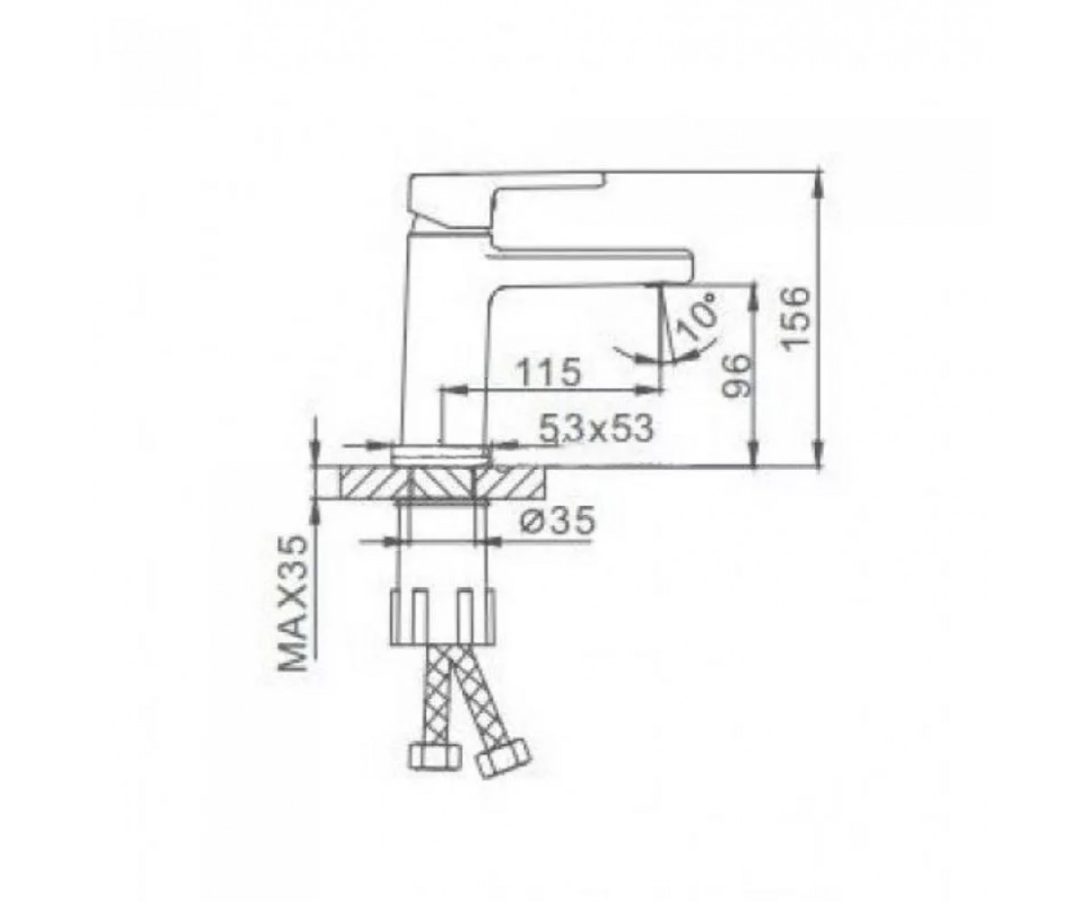 Хромированный смеситель  H60 F1060:Чертеж 