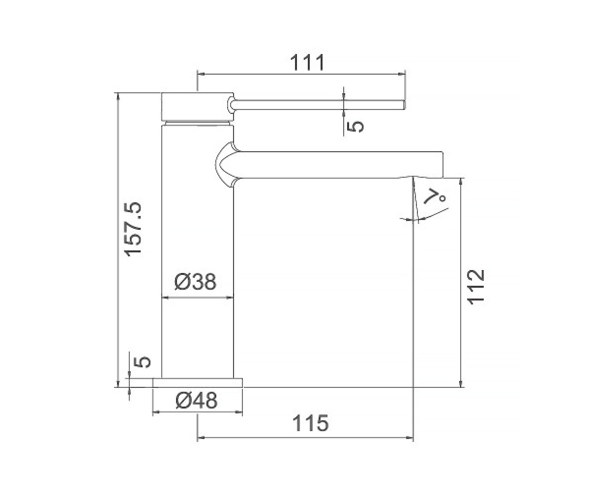 Смеситель на раковину  H67 F1067-6:Чертеж 
