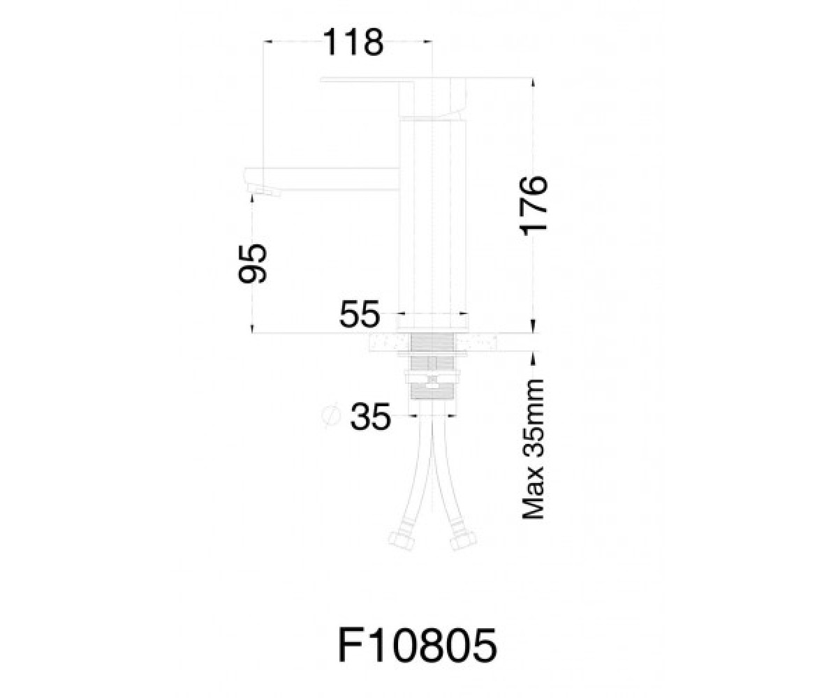Смеситель из нержавеющей стали  F10805:Чертеж 