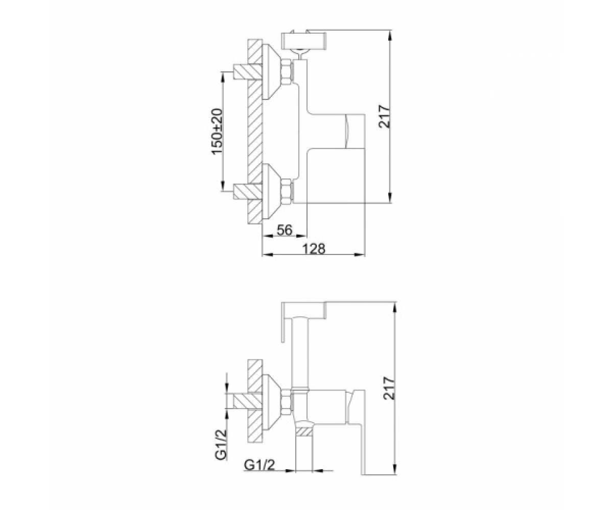 Комплект для гигиенического душа  H41 F2041-8:Чертеж 