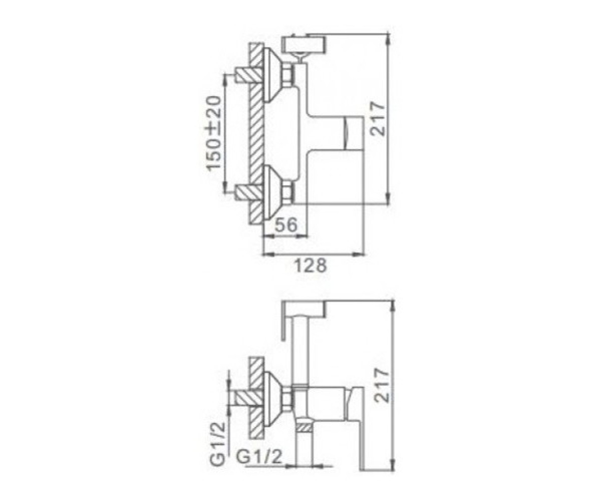 Комплект для гигиенического душа  H41 F2041:Чертеж 