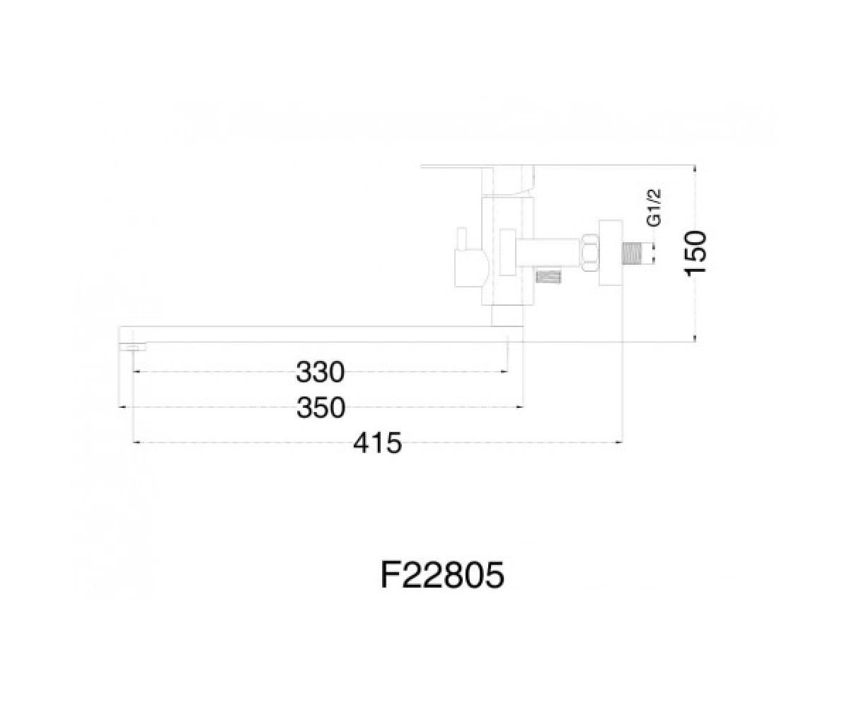 Смеситель с душевым набором  H805 F22805:Чертеж 