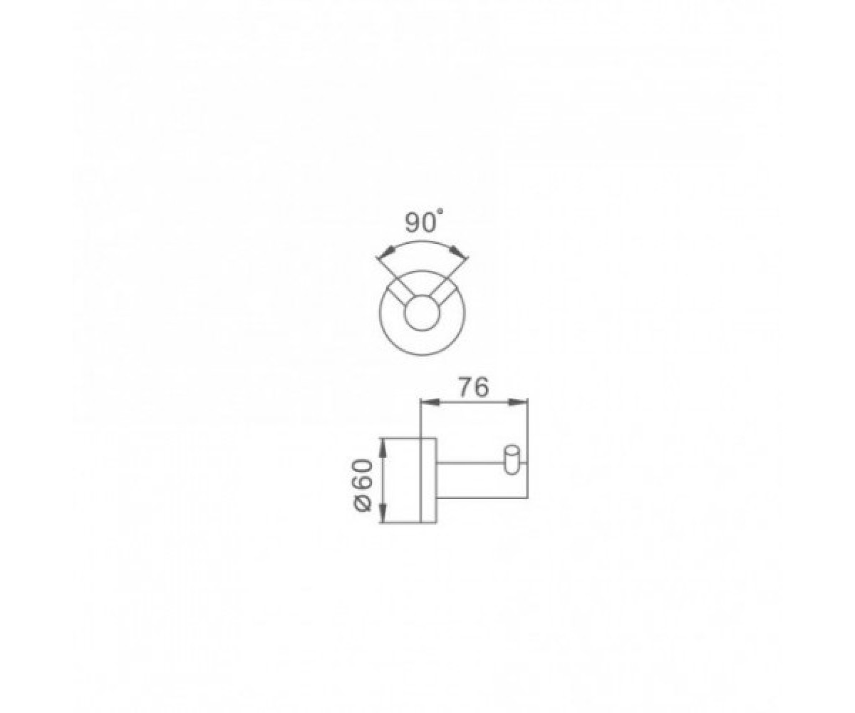 Крючок для ванной  F30 F30105-2:Чертеж 