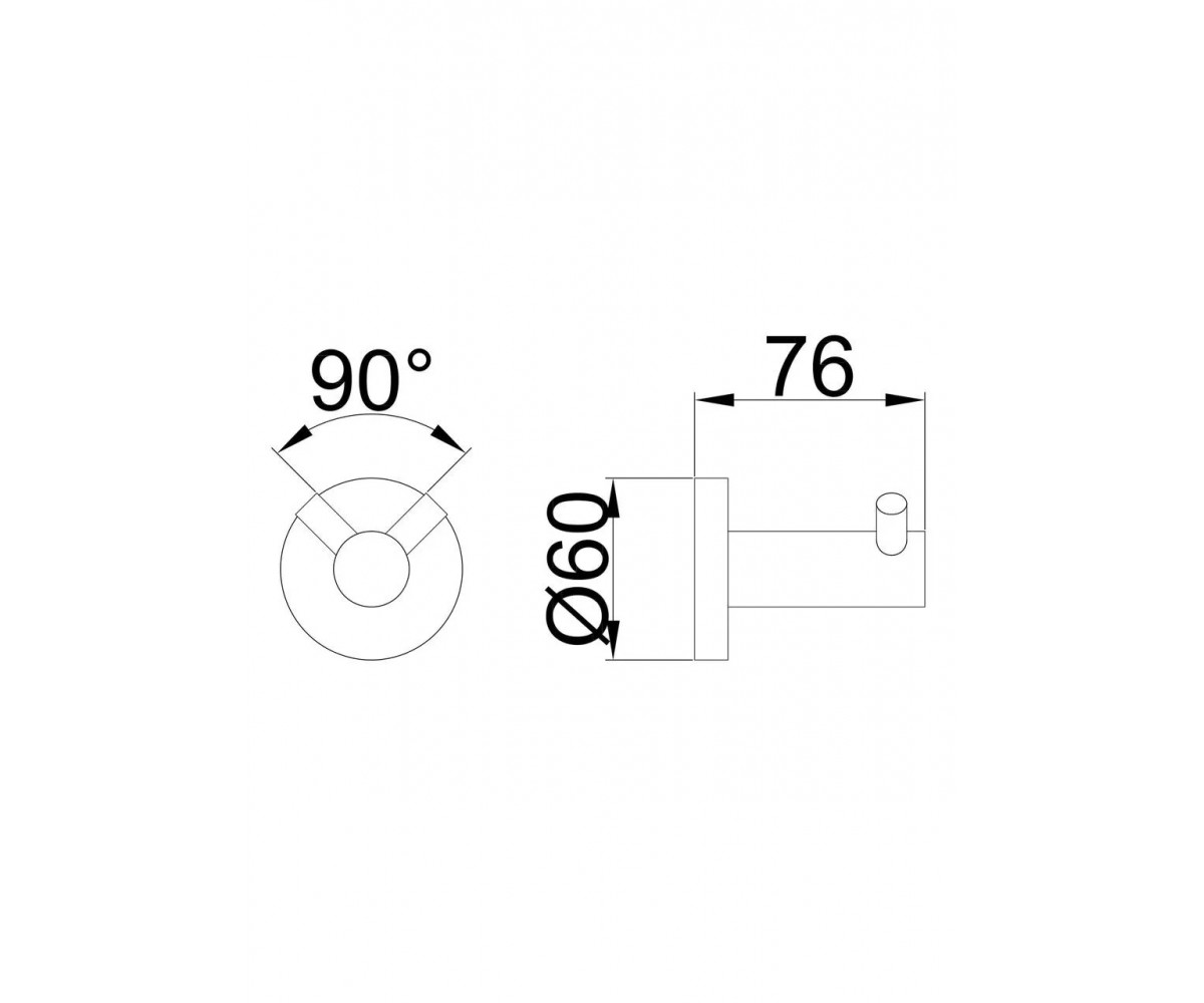 Крючок для ванной  F30 F30205-2:Чертеж 