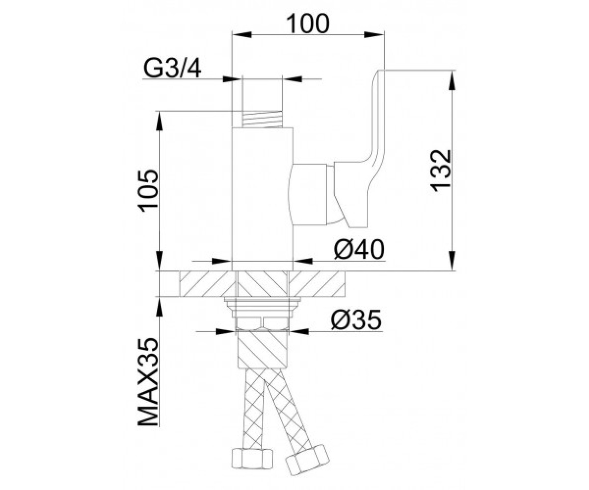 Корпус для гибкого излива  F4353:Чертеж 