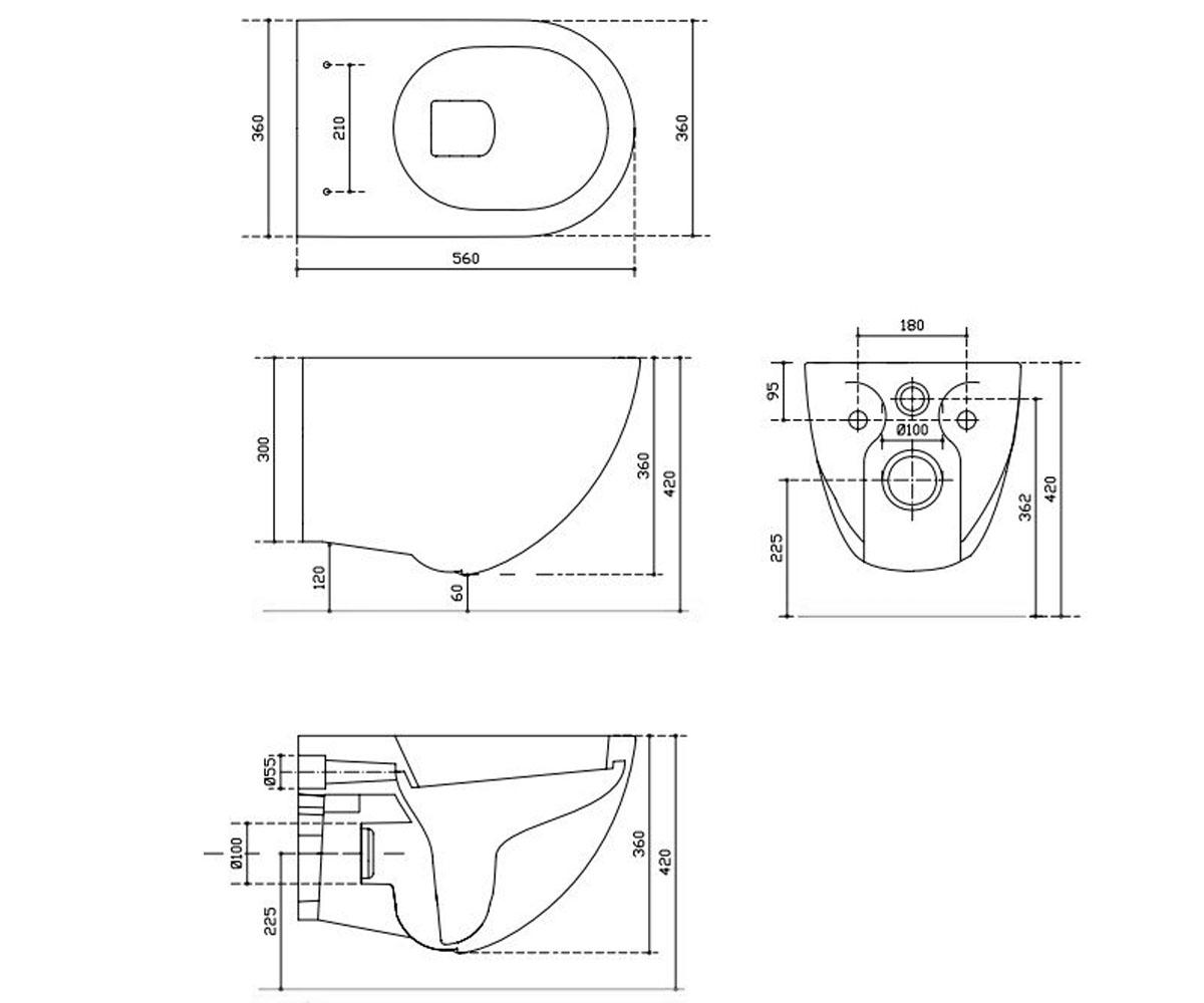 Унитаз овальный  DREAM 7312:Чертеж 