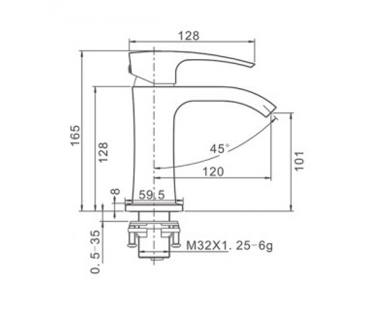Смеситель для раковины  G07 G1007-6:Чертеж 