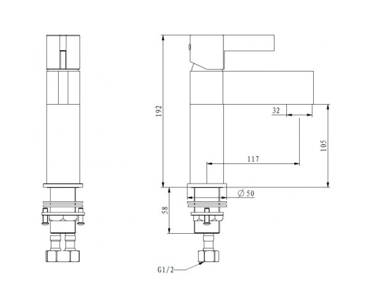 Смеситель для раковины  G81 G1081:Чертеж 