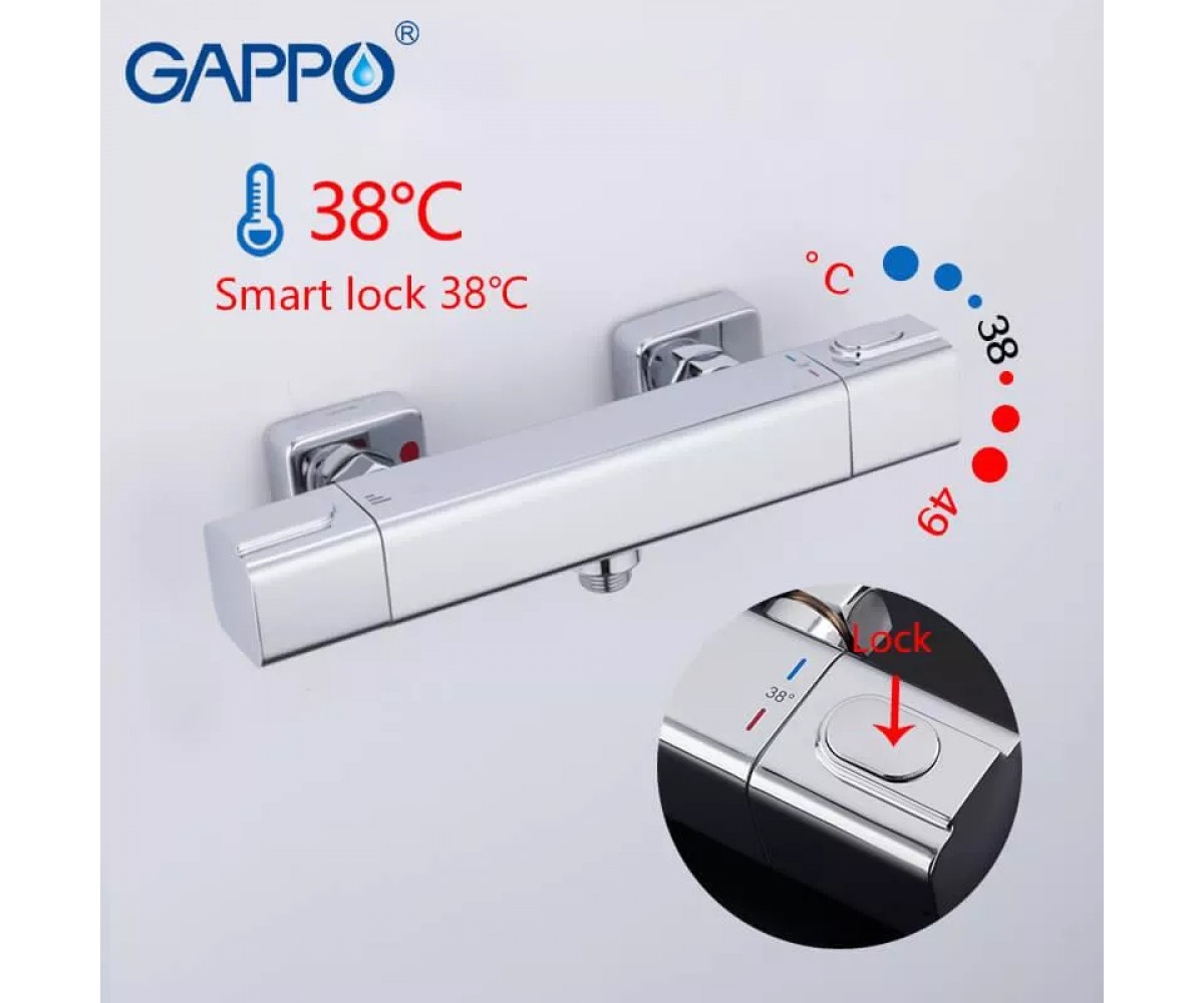 Змішувач для душу GAPPO G2091 термостат, хром  G2091:Фото 3