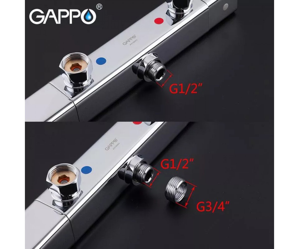 Змішувач для душу GAPPO G2091 термостат, хром  G2091:Фото 4