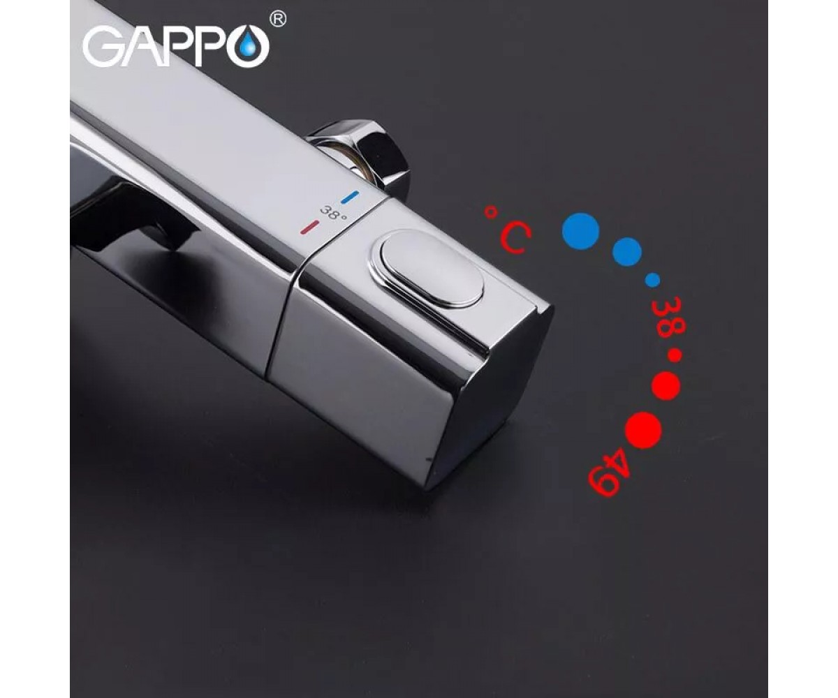 Змішувач для ванни GAPPO G3291 термостат, хром  G3291:Фото 3