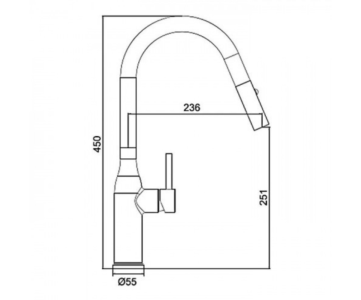 Смеситель с рефлекторным изливом  G4398-46:Чертеж 