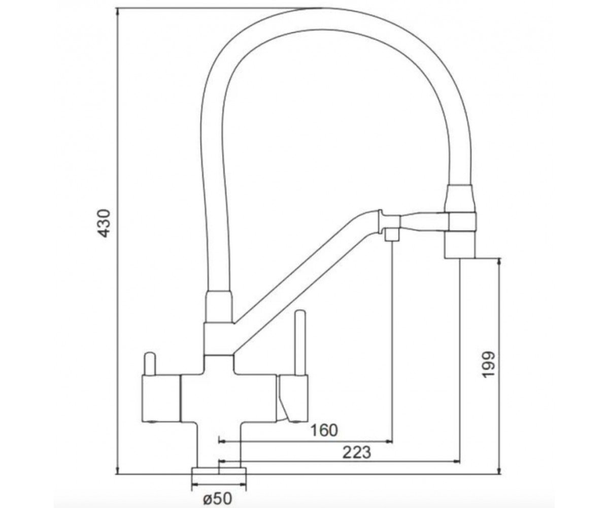 Кухонный смеситель  G4398-88:Чертеж 