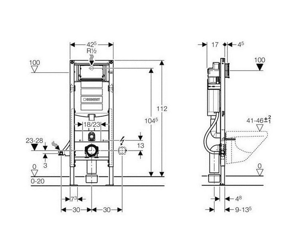 Инсталляция для унитаза  DUOFIX SIGMA 111.350.00.5:Чертеж 