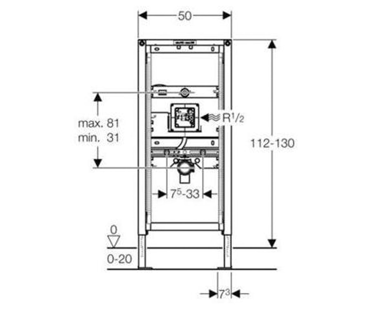 Инсталляция для писсуара  DUOFIX 111.689.00.1:Чертеж 