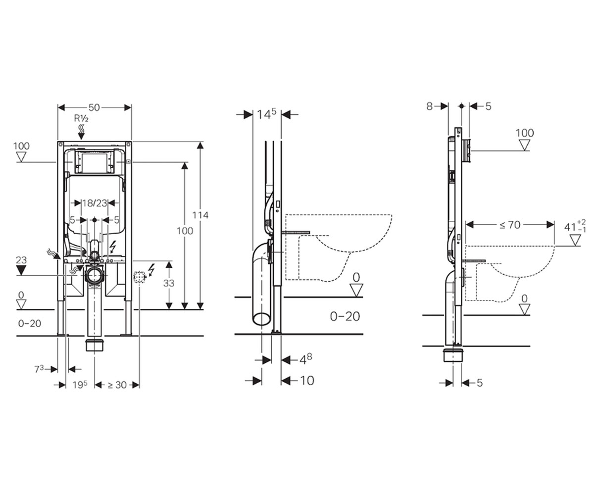 Инсталляция для унитаза  DUOFIX SIGMA 111.796.00.1:Чертеж 