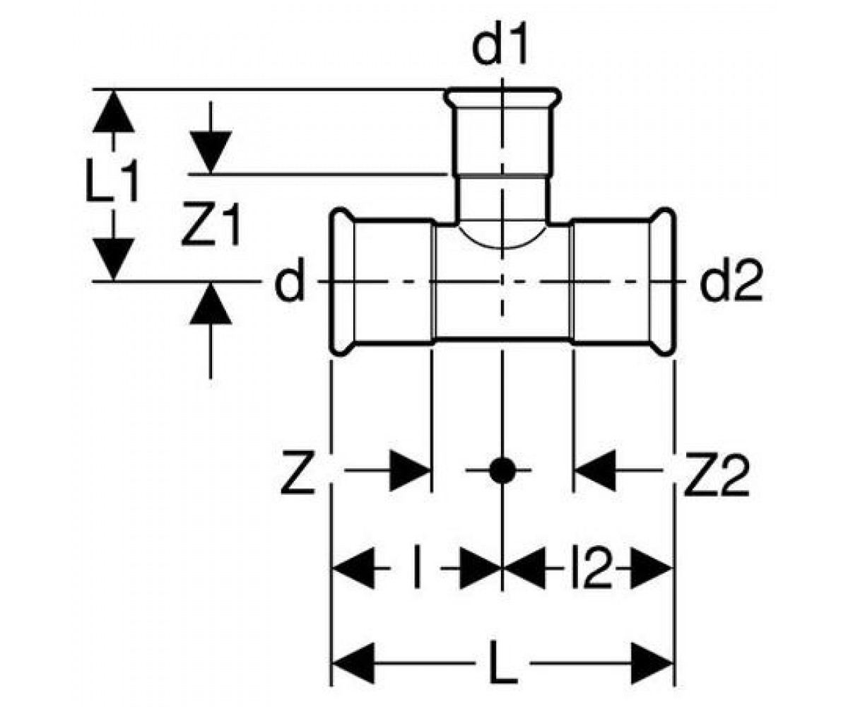 Тройник переходный  MAPRESS 31226:Чертеж 