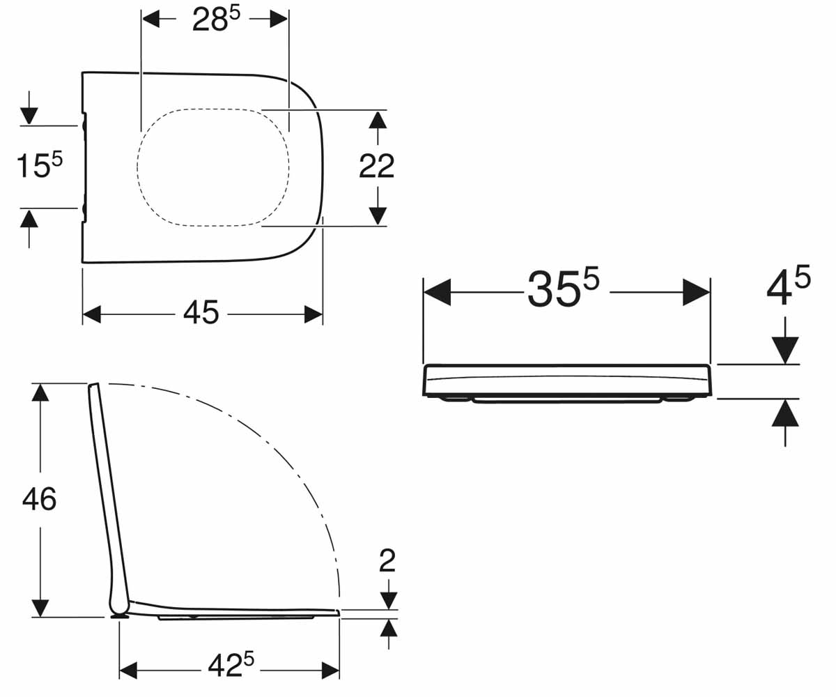 Сиденье с микролифтом  SMYLE SQUARE 500.237.01.1:Чертеж 