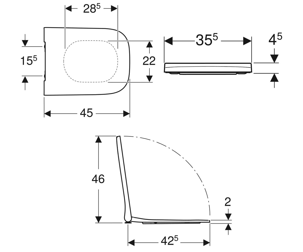 Сиденье с микролифтом  SMYLE SQUARE 500.687.01.1:Чертеж 