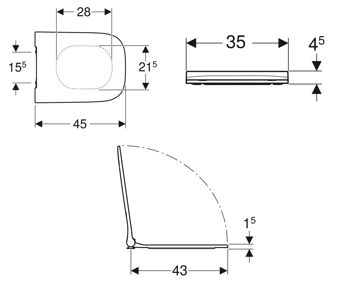 Сиденье с микролифтом  SMYLE SQUARE 500.688.01.1:Чертеж 