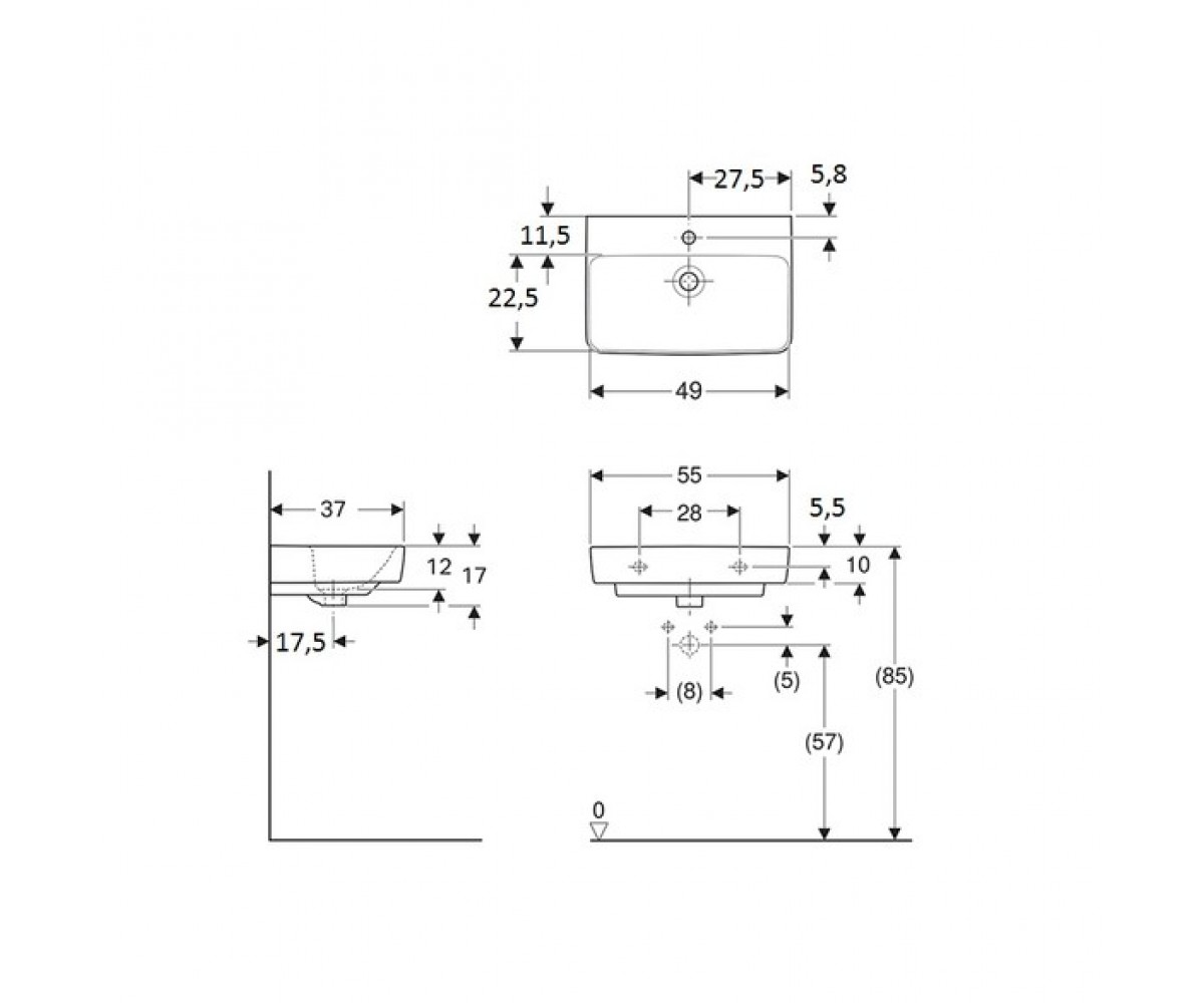 Раковина  SELNOVA COMPACT 501.509.00.1:Чертеж 
