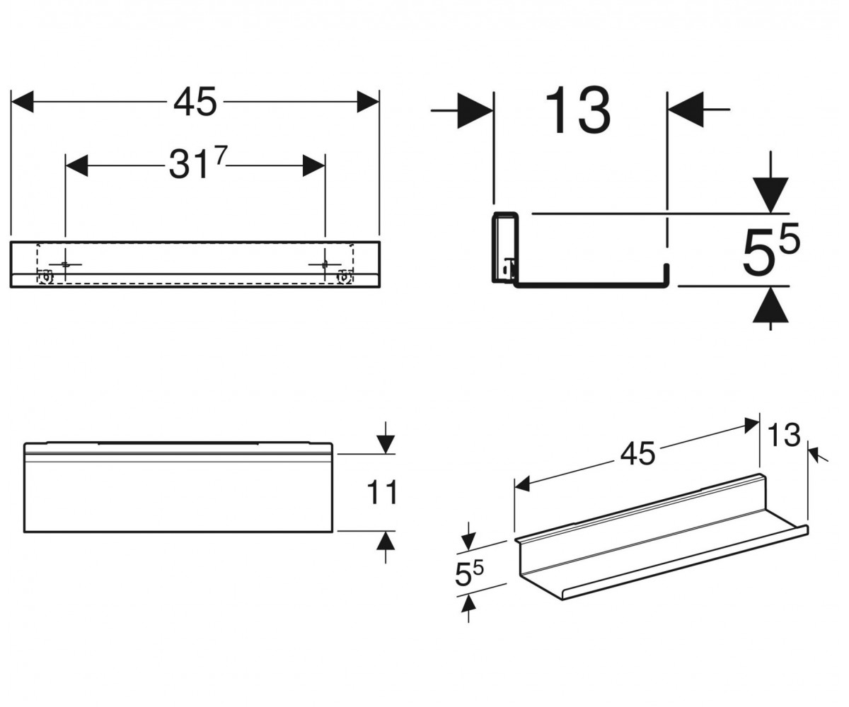 Полочка в ванную  ICON 502.326.JK.1:Чертеж 