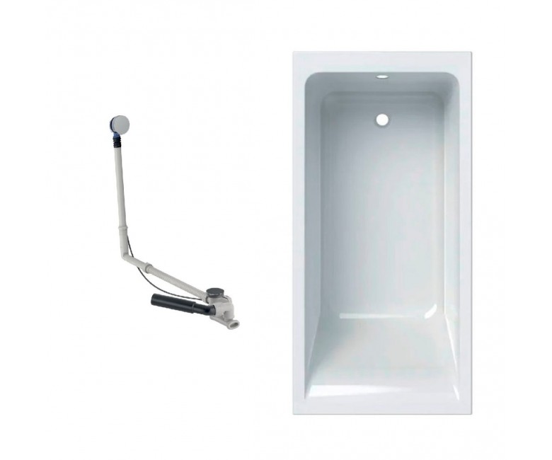 Ванна з сифоном GEBERIT SELNOVA SQUARE 554.381.01.1+150.525.21.6 554.381.01.1+150.525.21.6