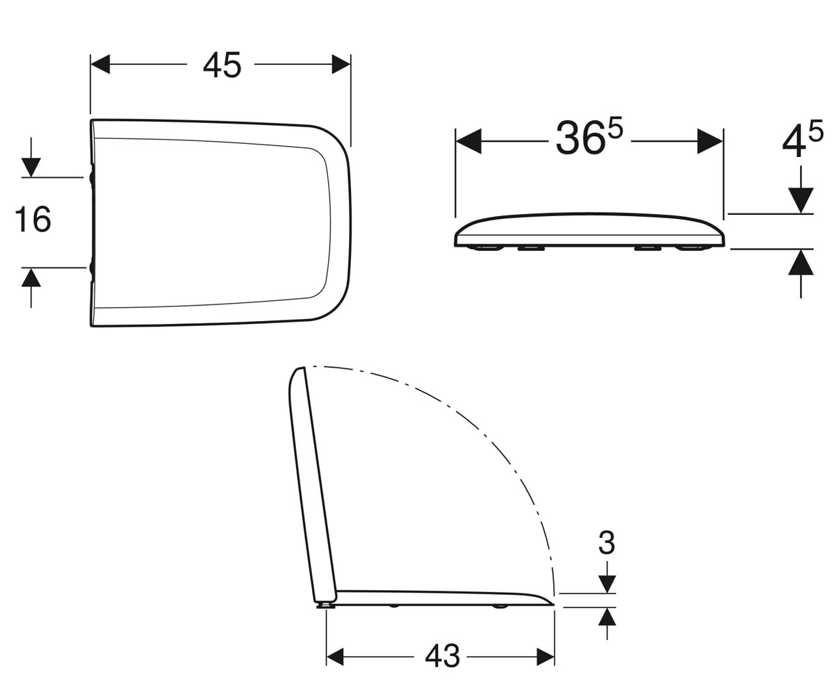 Сиденье с микролифтом  ICON SQUARE 571.910.00.0:Чертеж 