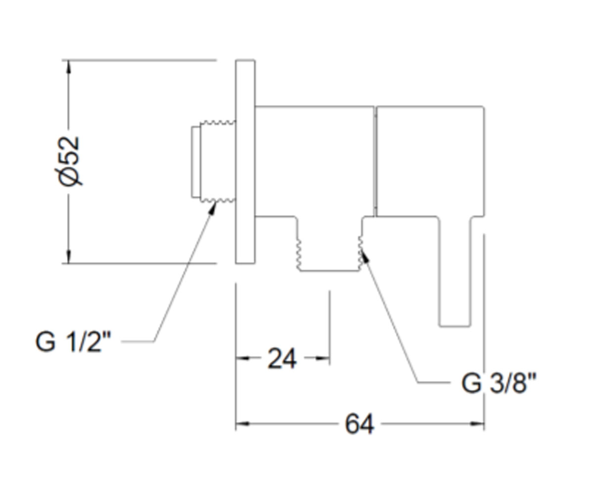 Вентиль угловой 3/8  3110 03 41:Чертеж 