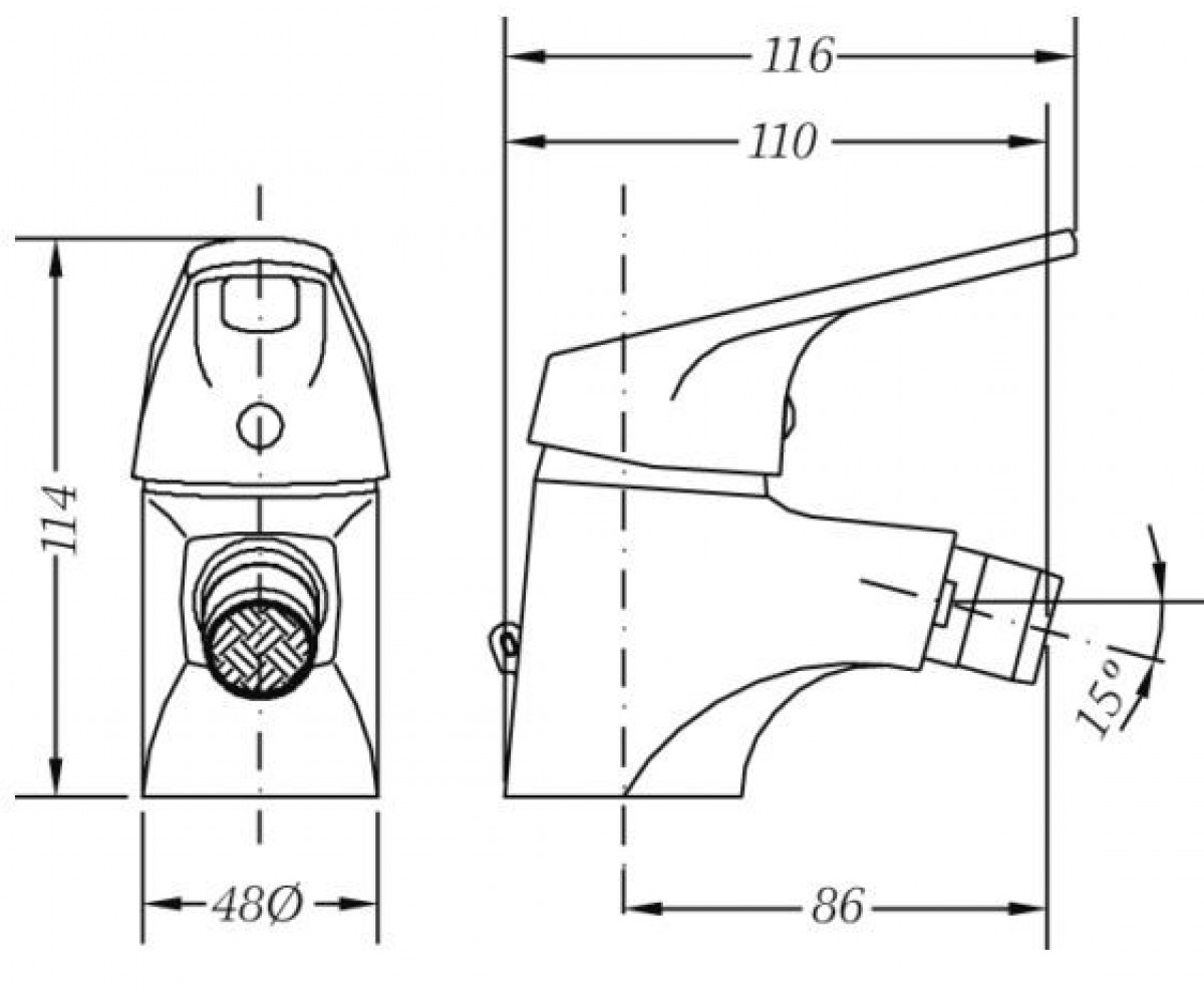 Смеситель для биде  GE2 60140 22 45 66:Чертеж 