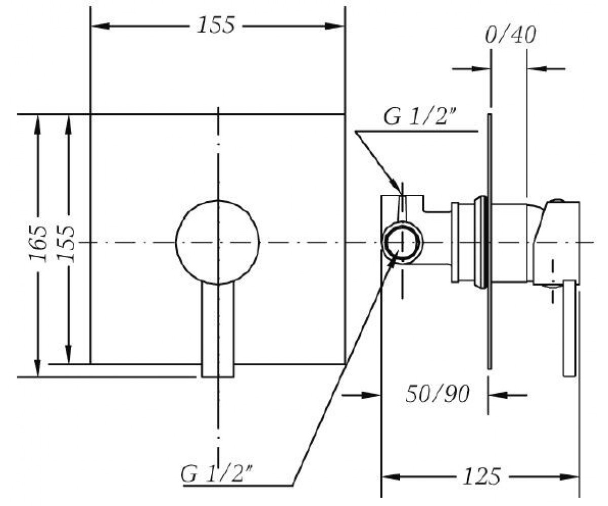 Смеситель для душа  TAU2 65115 29 45 66:Чертеж 