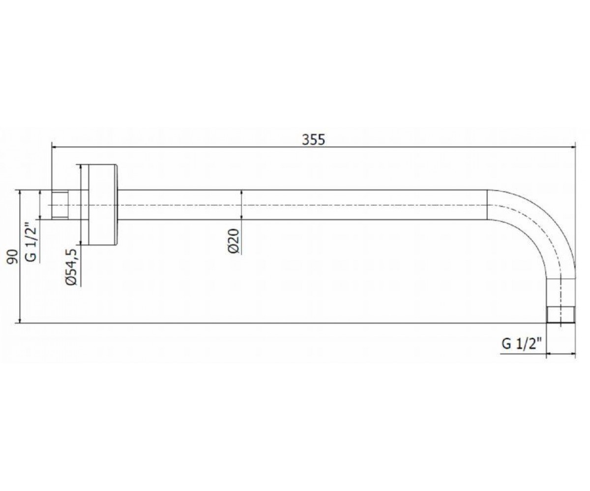 Кронштейн для душа  TAU B65113 18:Чертеж 