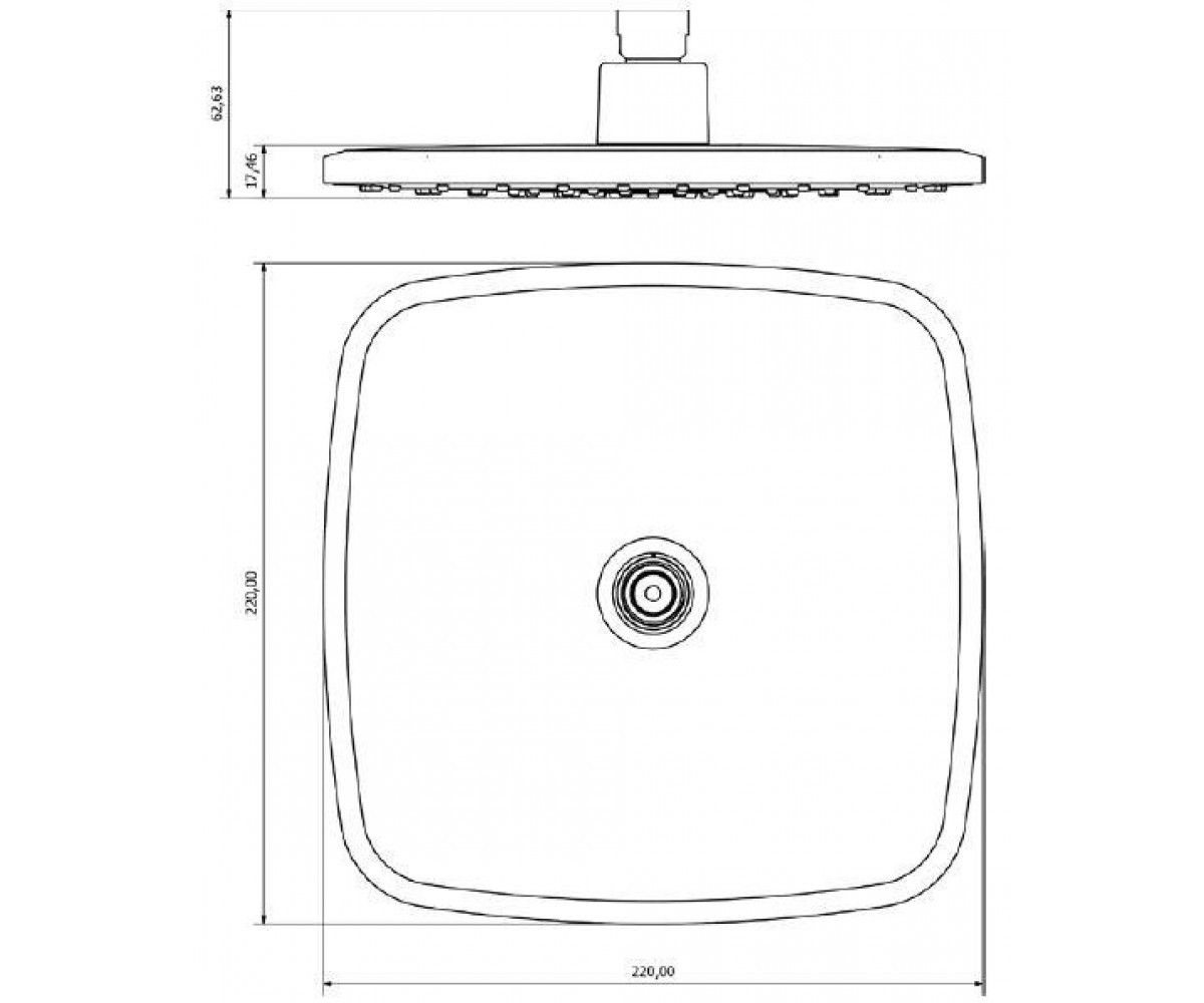 Душевая головка  OVAL R63112 08:Чертеж 
