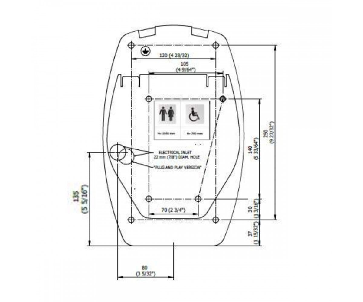 GW01 40 04 01 Falcon сушарка для рук, нержавіюча сать брашована 1,5мм, (1 сорт)  GW01 40 04 01:Фото 2