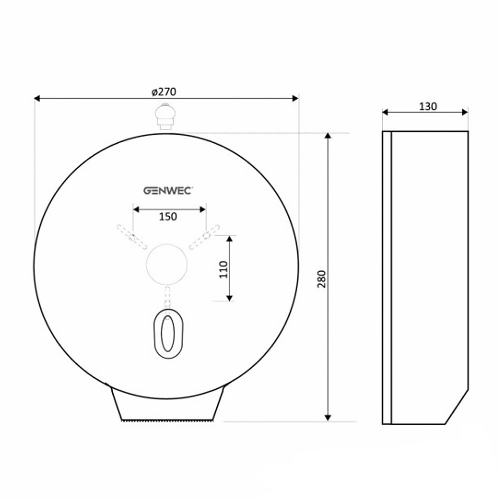Диспенсер туалетной бумаги  JUMBO GW03 19 01 04:Чертеж 