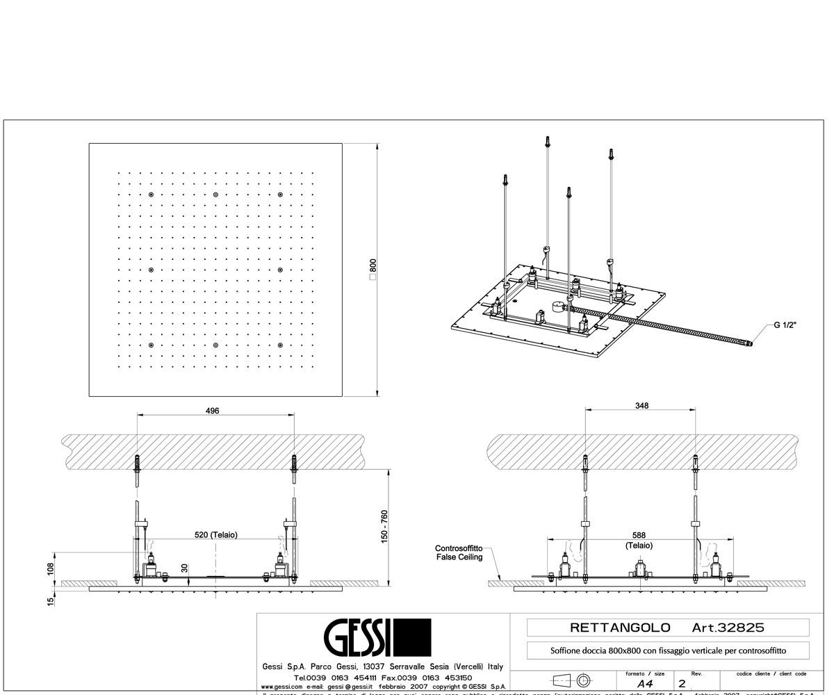 Верхний душ  MINIMALI QUADRO 32935-238:Чертеж 