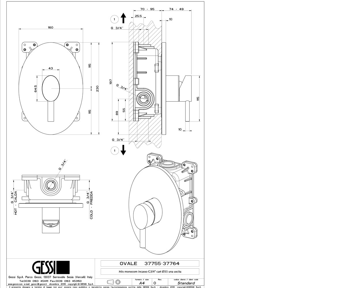Внешняя часть  OVALE 37764-031:Чертеж 