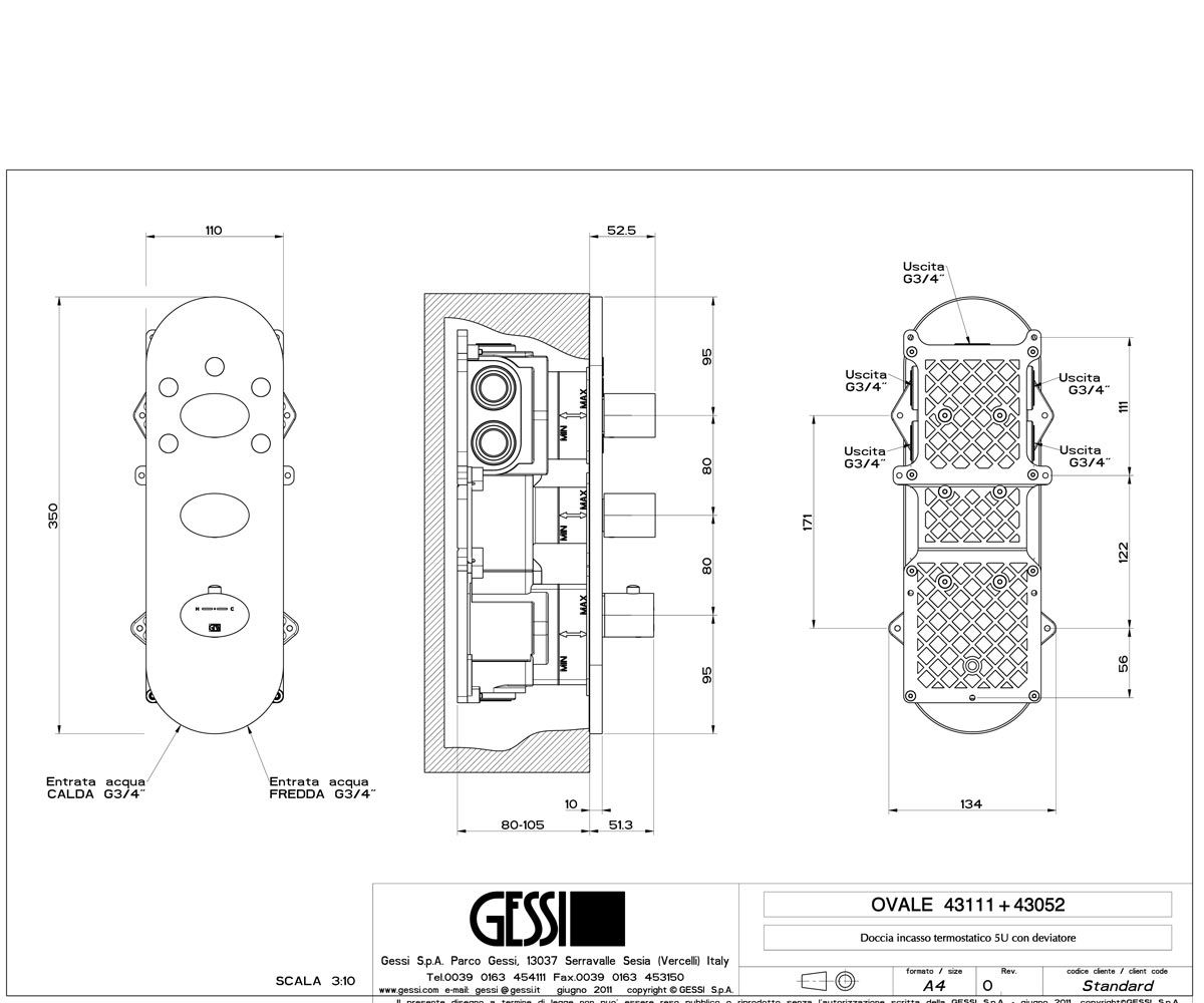 Внешняя часть  OVALE 43052-031:Чертеж 