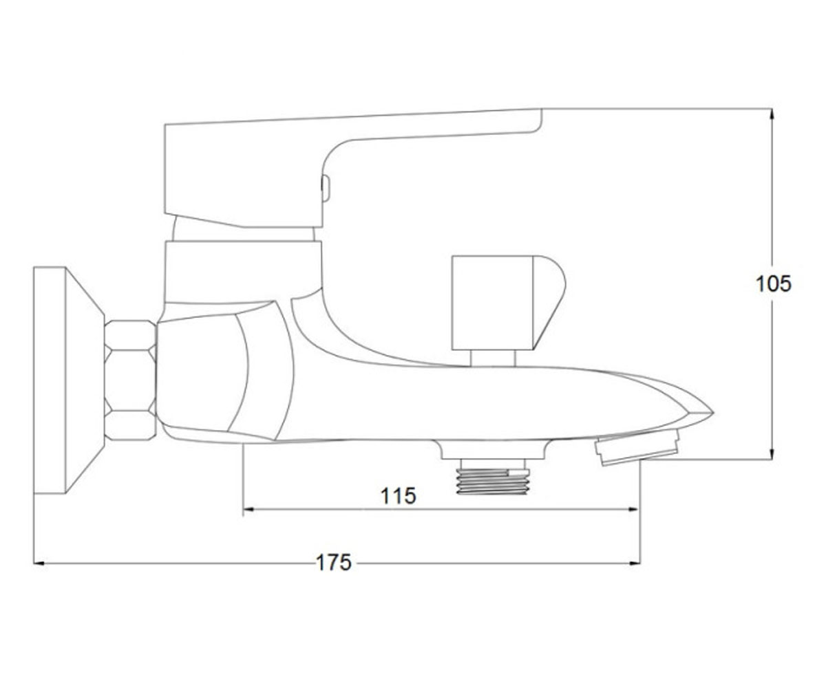 Смеситель с душевым набором  12 CRMS12006N:Чертеж 