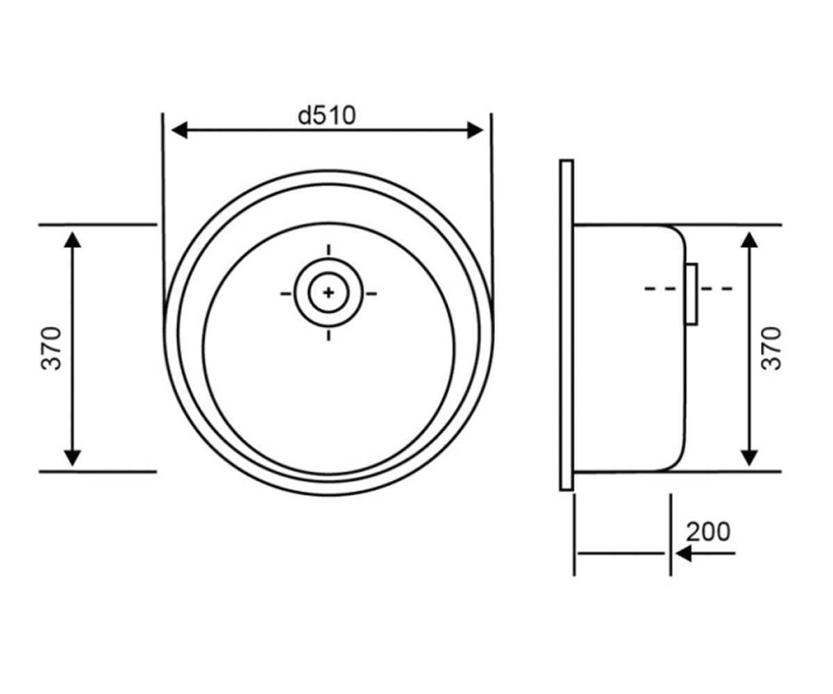 Круглая мойка  MAR-07 D510/200:Чертеж 