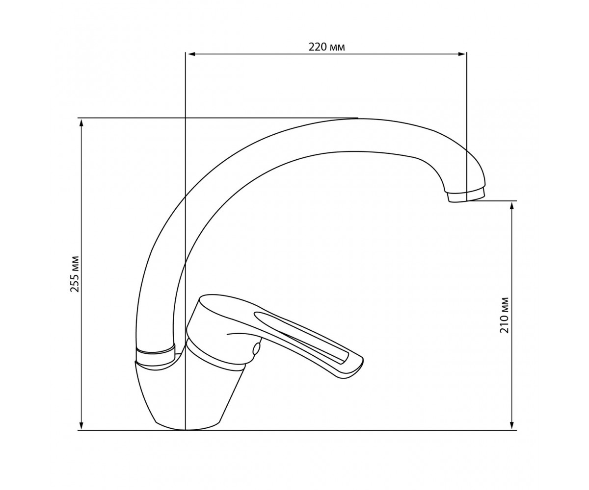 Смеситель для мойки  04 S-04-008F WHI:Чертеж 