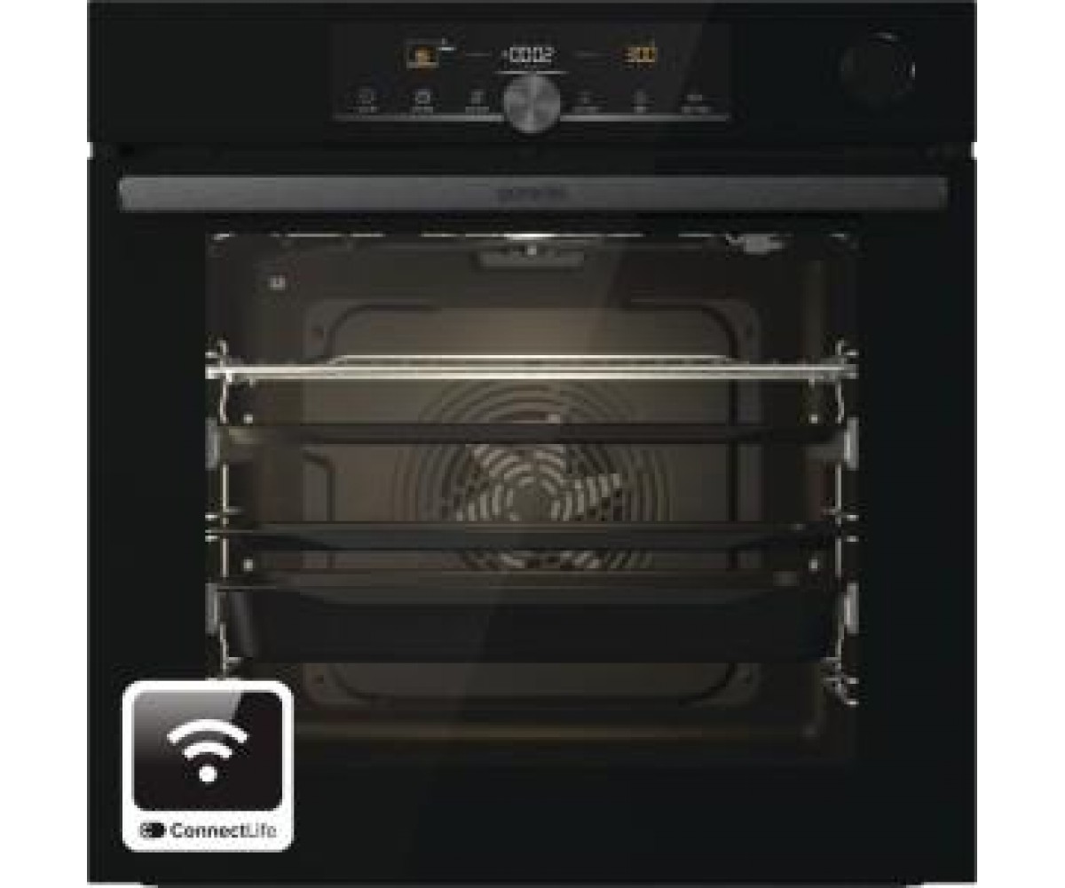 Духова шафа Gorenje електрична, 77л, A+, пара, дисплей, 300 °C, Wi-Fi, чорний GORENJE  BSA6747A04BGWI BSA6747A04BGWI