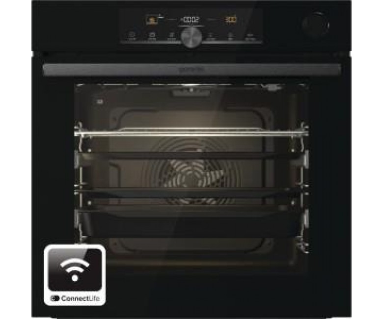 Духова шафа Gorenje електрична, 77л, A+, пара, дисплей, 300 °C, Wi-Fi, чорний GORENJE  BSA6747A04BGWI BSA6747A04BGWI