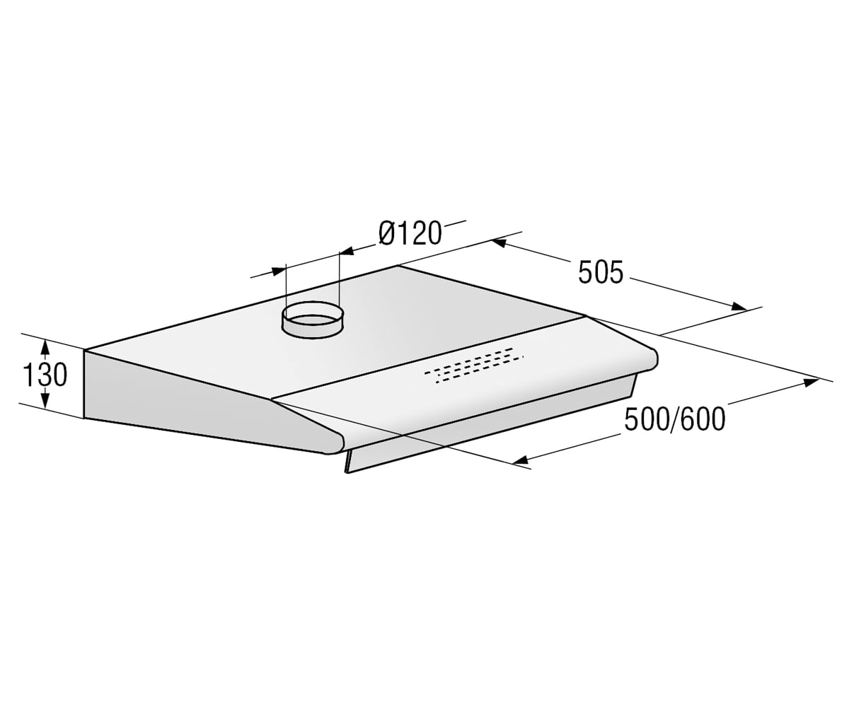 Кухонная вытяжка  DUC5045E:Чертеж 