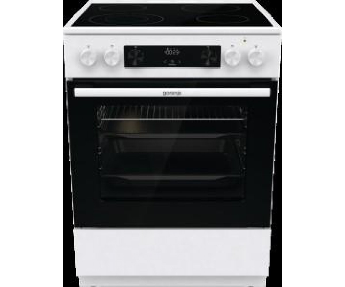 Плита Gorenje електрична склокерамічна, 71л, 60x60см, дисплей, приготування з паром, програматор, білий GORENJE  GECS6C70WC GECS6C70WC