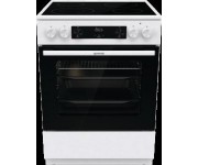 Плита Gorenje електрична склокерамічна, 71л, 60x60см, дисплей, приготування з паром, програматор, білий GORENJE  GECS6C70WC