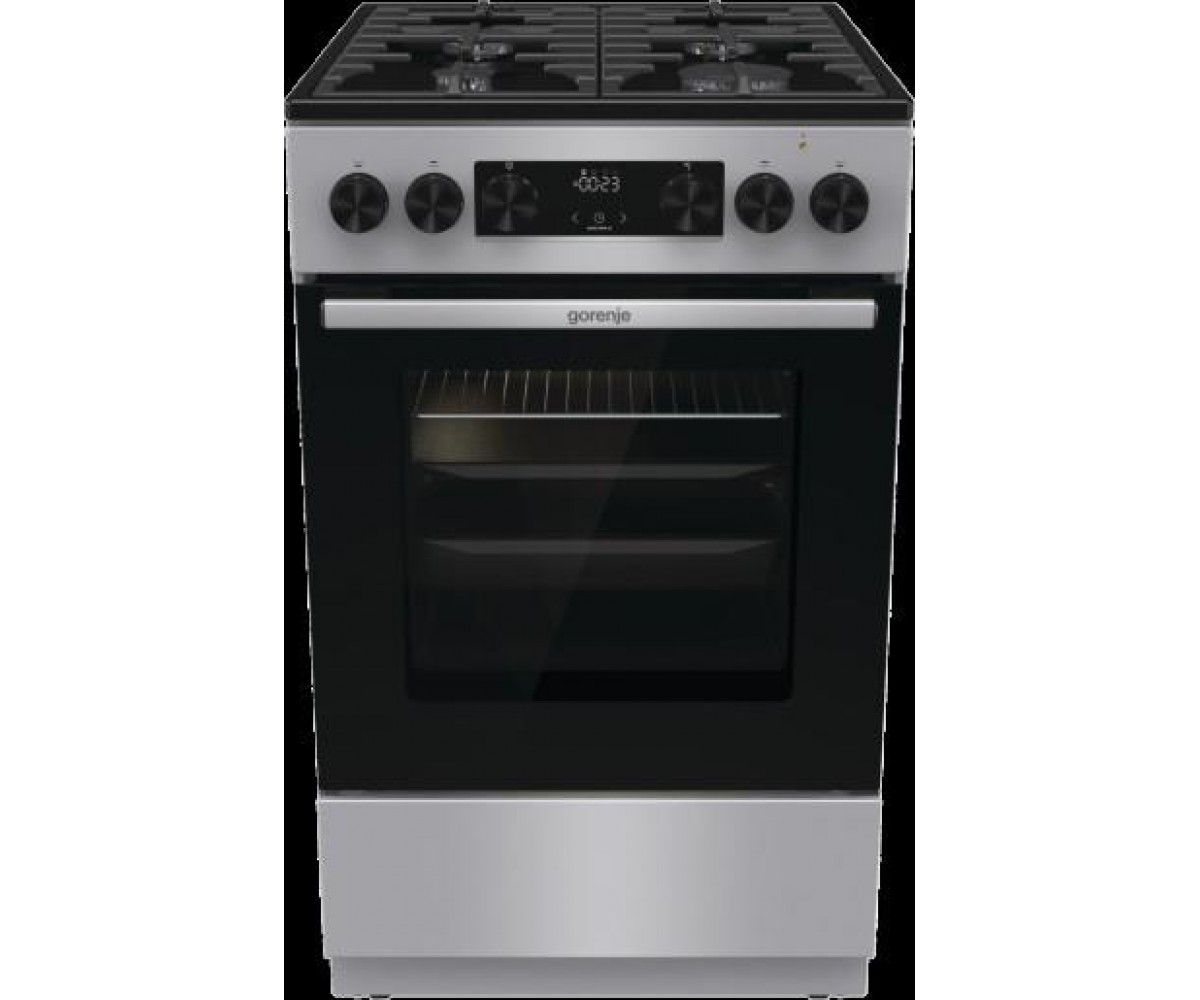 Плита Gorenje комбінована, 70л, 50x60см, дисплей, чавун, нерж GORENJE  GK5C42SF GK5C42SF