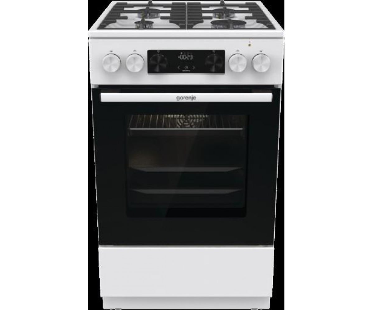 Плита Gorenje комбінована, 70л, 50x60см, дисплей, чавун, білий GORENJE  GKS5C73WF GKS5C73WF
