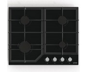 Варильна поверхня Gorenje газова на склі, 60см, чавун, чорний GORENJE  GT641KB