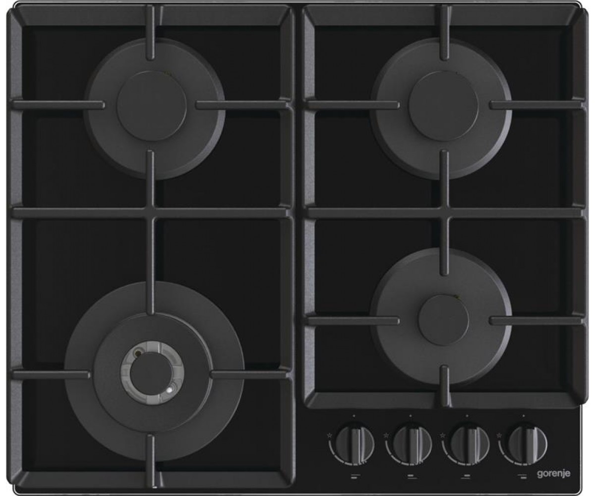 Варильна поверхня Gorenje газова на склі, 60см, чавун, чорний GORENJE  GTW641EB GTW641EB